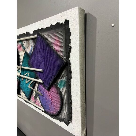 Postmodern 3D Mixed Media Art – “Graphics V” by M. Spillers (Circa 80s/90s) - Picture 6 of 10